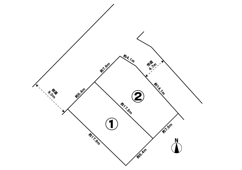 売地の区画割図